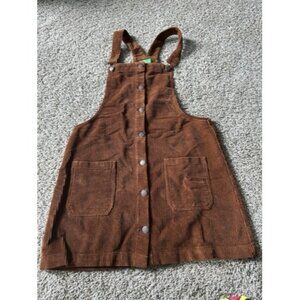 Dip Womens Chourday Brown Dress Knee Lenght Size Medium Pockets Button up Cotton